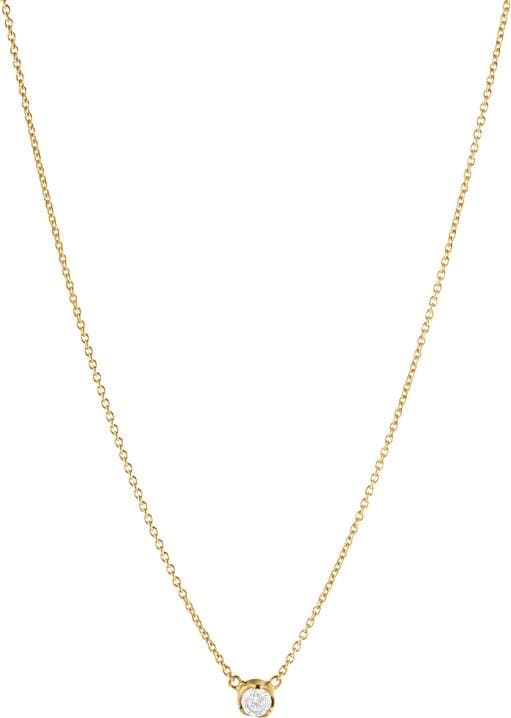 Georg Jensen Signature Pendant Necklace - Gold/Diamond