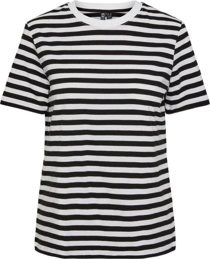 Pieces T-shirt pcRia SS Tee Stripes Svart