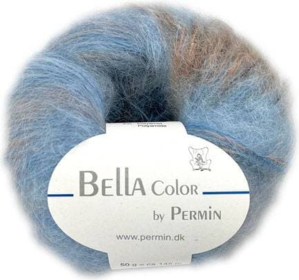Permin Bella Color Garn 74 Blå Beige Brun
