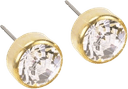 Blomdahl Bezel Earrings - Gold/Transparent