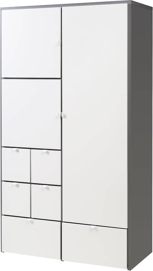IKEA VIsthus Grey/White Garderob 122x216cm