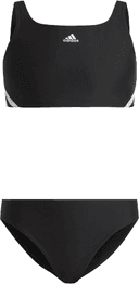 adidas Girl's 3-Striped Sportwear Bikinis - Black/White