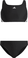 adidas Girl's 3-Striped Sportwear Bikinis - Black/White