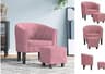 vidaXL Fåtölj Med Fotpall Rosa Sammet Fåtölj