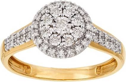 Guldfynd Round Halo Ring - Gold/Diamonds