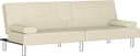 vidaXL Cup Holders Cream Soffa 200cm 2-sits