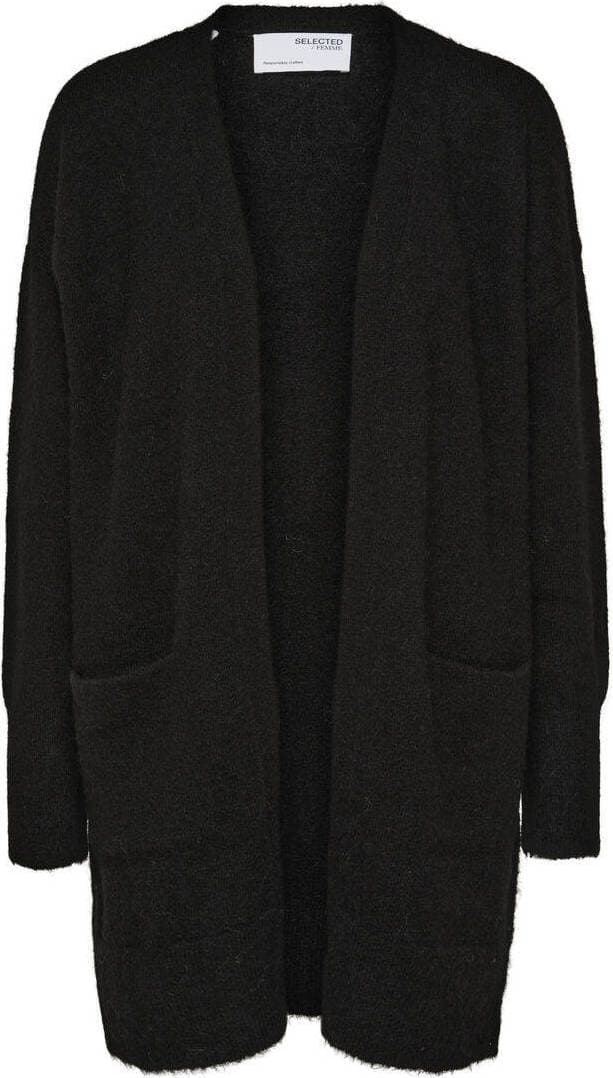 Selected Lulu Long Knitted Cardigan - Black