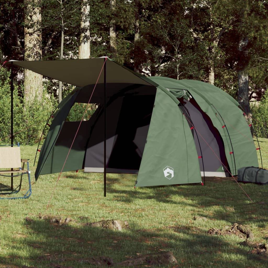 vidaXL Campingtält 4 Personer Grön Vattentätt