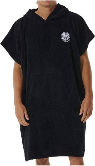 Rip Curl Logo Hooded Towel Poncho - Black