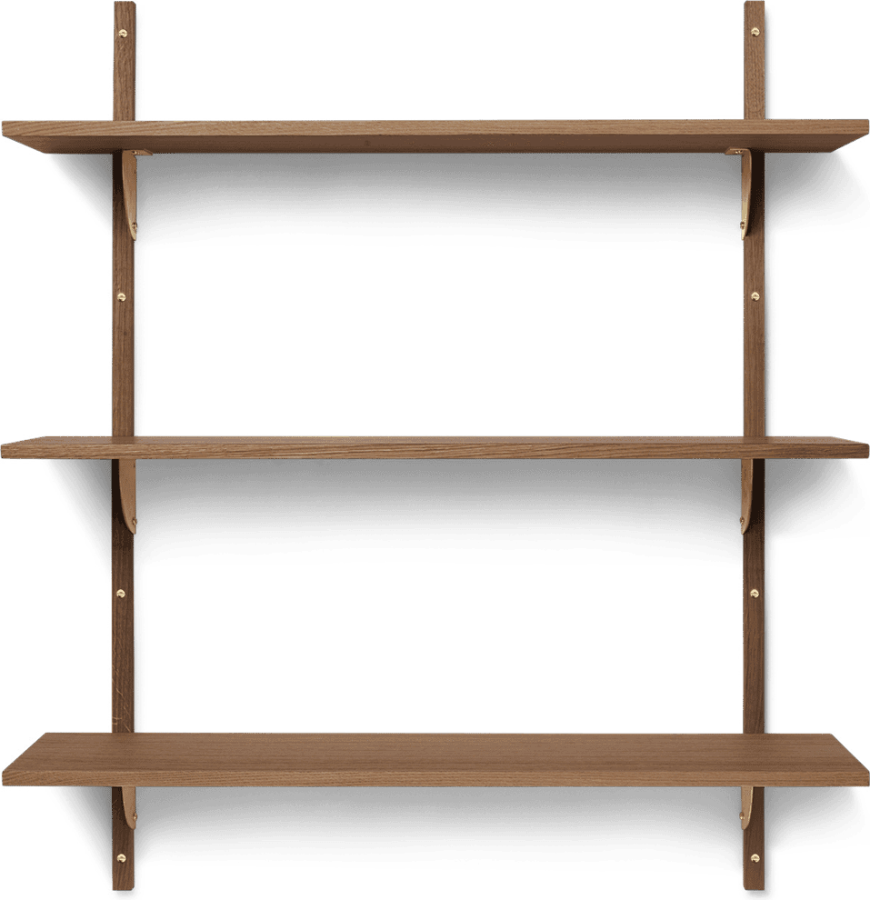 ferm LIVING Sector Smoked Oak/Brass Vägghylla 87cm
