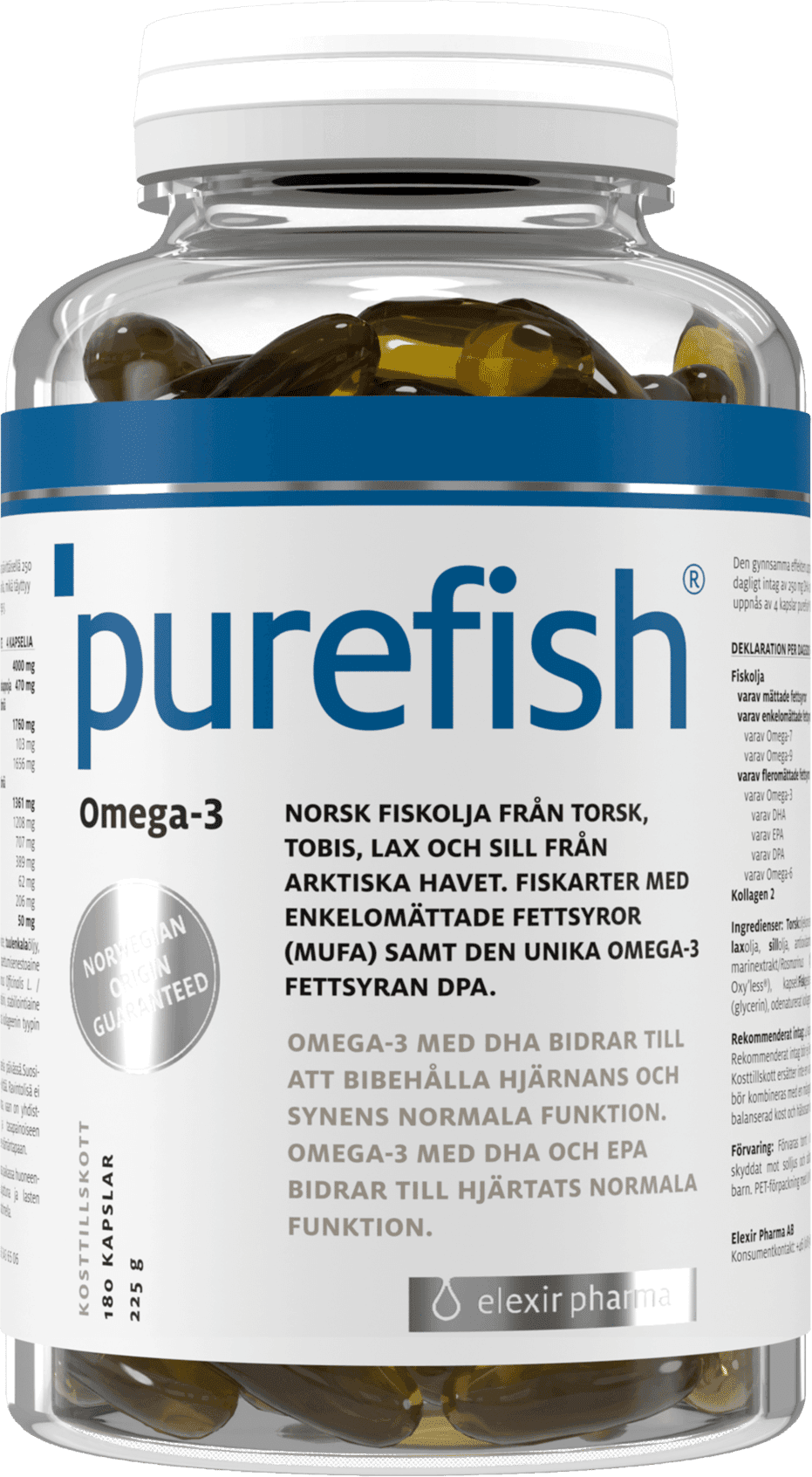 Elexir Pharma Pure Fish Omega-3 180 st