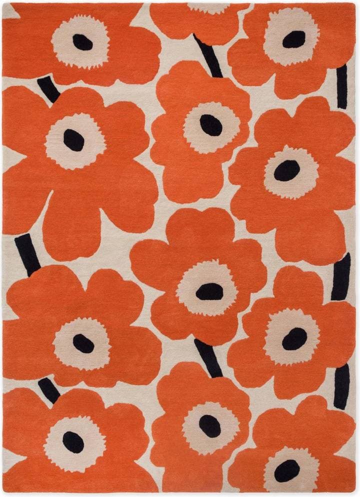 Marimekko Unikko ullmatta Orange, Röd