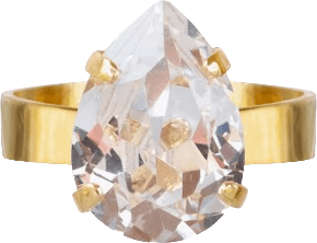 Caroline Svedbom Mini Drop Ring - Gold/Crystal