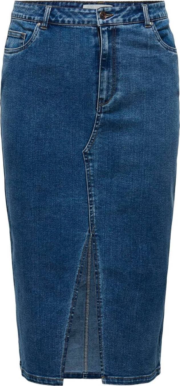 Only Curvy Denim Skirt - Blue/Medium Blue Denim