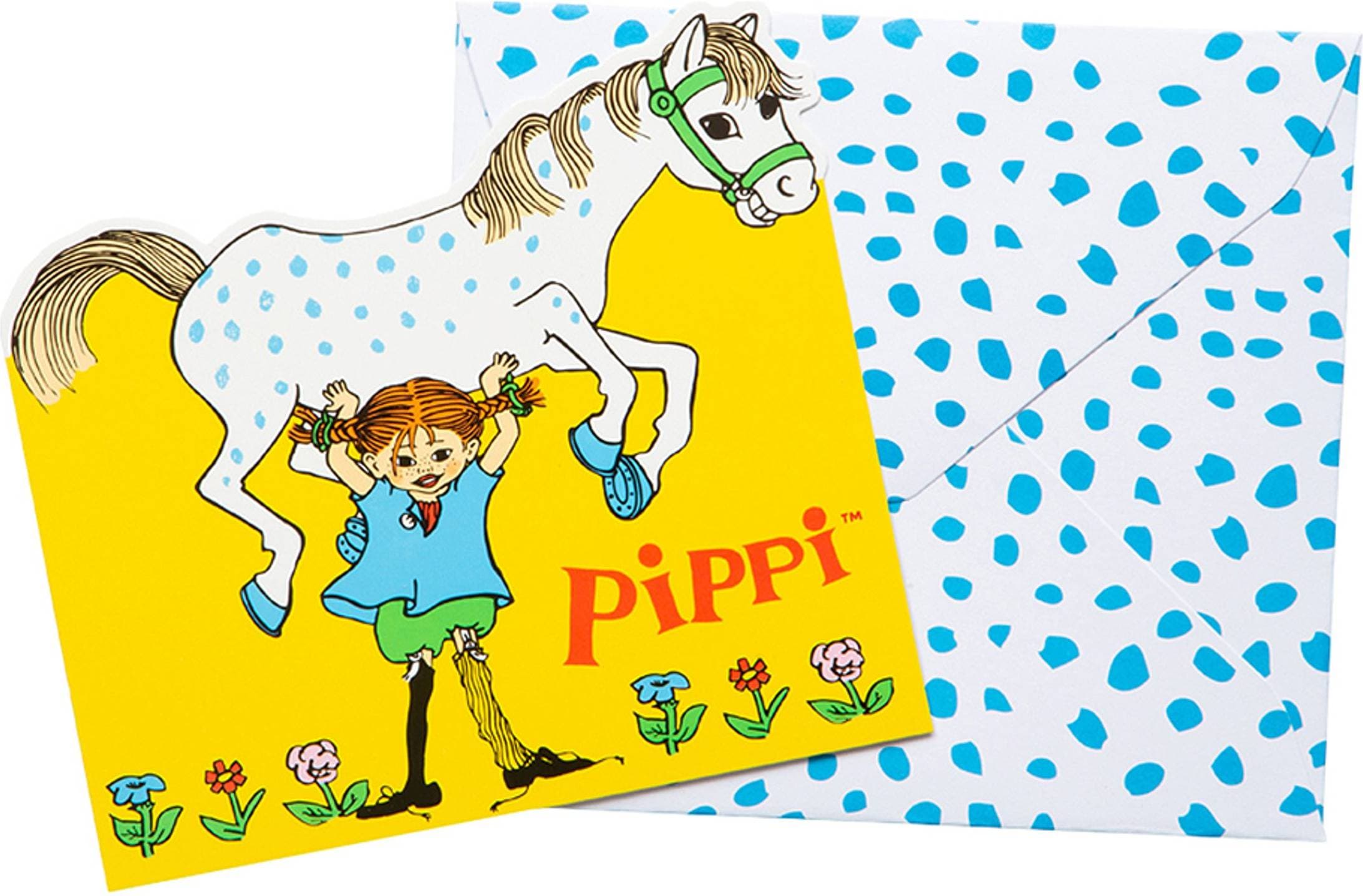 Hisab Joker Pippi Långstrump Inbjudningskort 8-pack