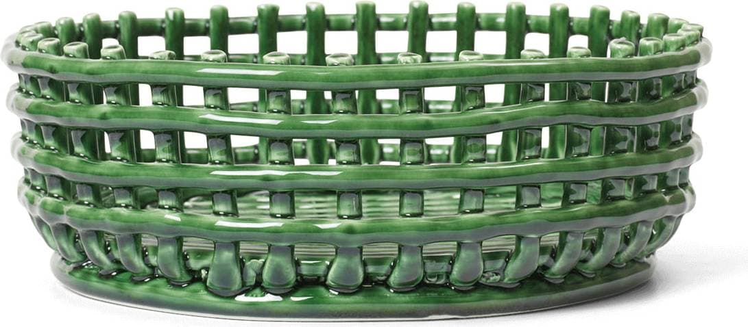 ferm LIVING Centerpiece Emerald Green Korg 29cm 29cm