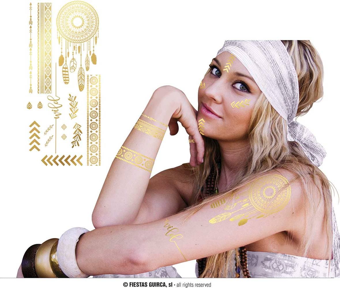 Fiesta Hippietatueringar i guld