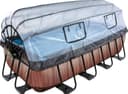 Exit Toys Pool 4x2 m Premium Brun Tak & värmepump
