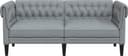 vidaXL Chesterfield Light Grey Soffa 182.5cm 2-sits