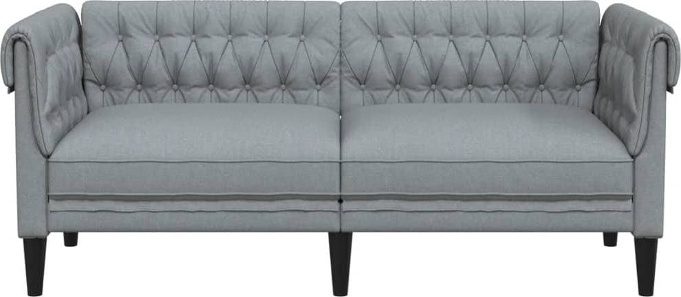 vidaXL Chesterfield Light Grey Soffa 182.5cm 2-sits