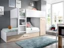 Vente-unique Våningssäng 3 x 90 x 190 cm Vit Natur