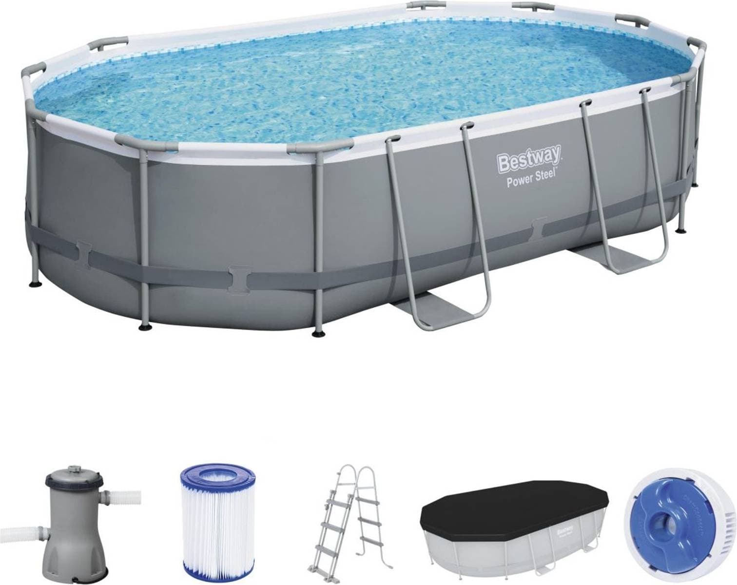 Bestway Power Steel Frame Pool 488 x 305 x 107 cm