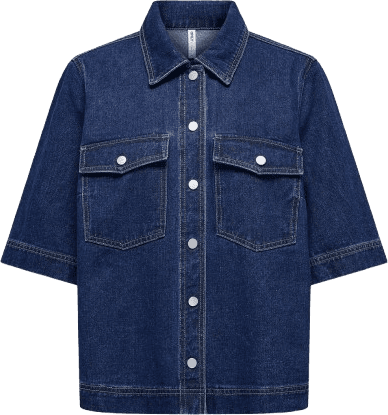 Only Belle Denim Shirt - Blue/Dark Blue