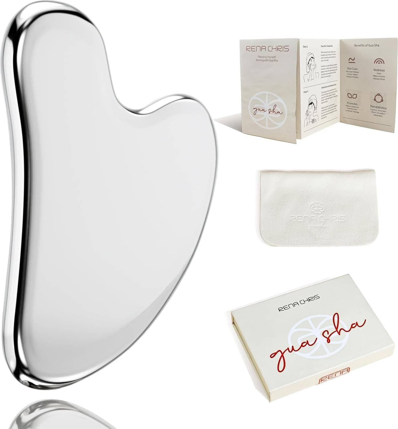 Rena Chris Stainless Steel Facial Gua Sha Tool