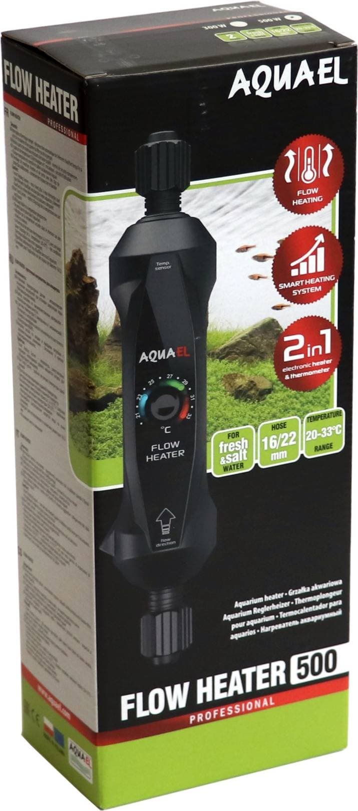Aquael Flow Heater 2.0 500W Genomströmningsvärmare