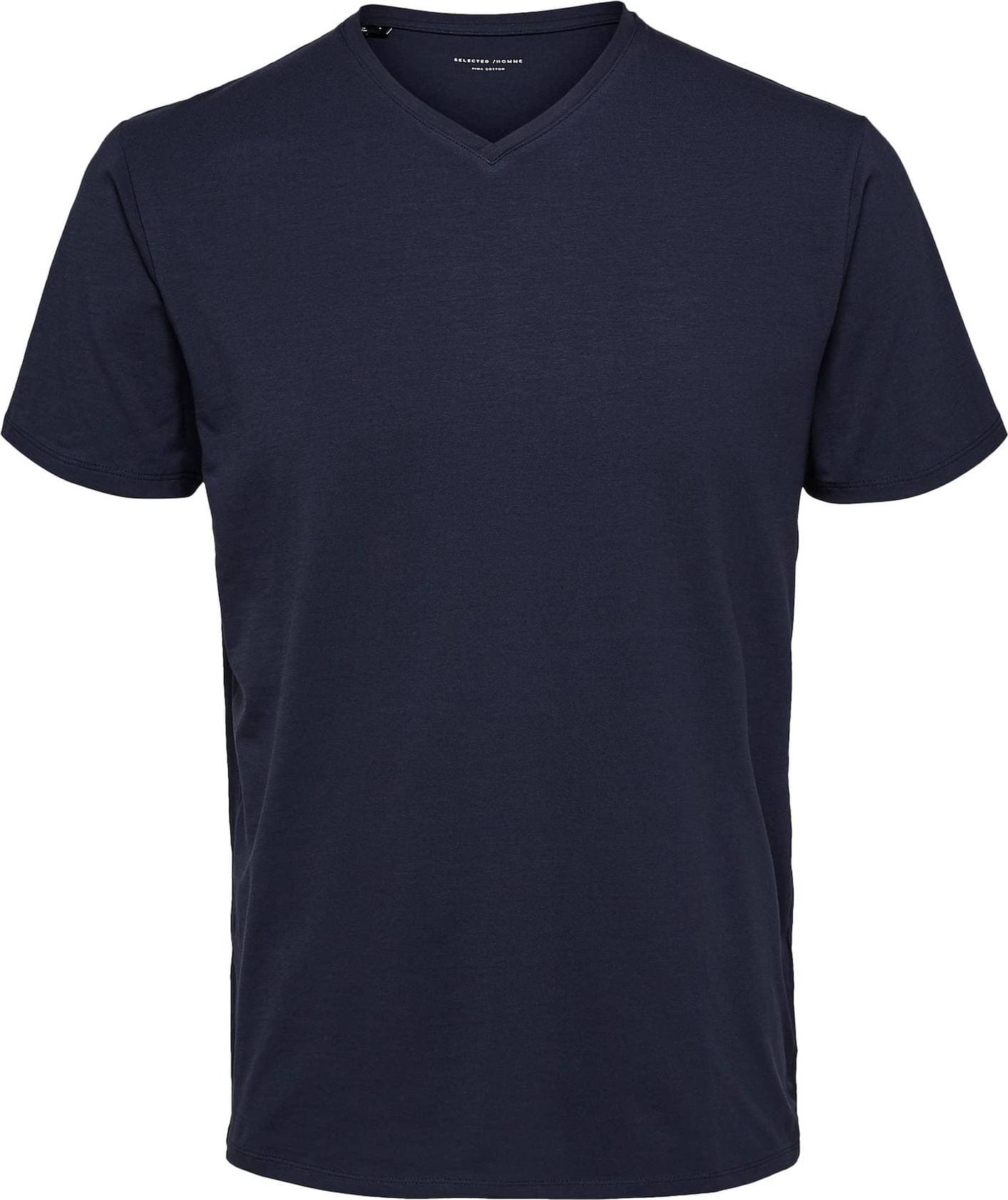 Selected Homme New Pima V-Neck T-shirt - Marineblå