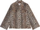 Ganni Printed Denim Jacket - Leopard