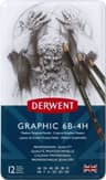Derwent Graphic 6B-4H Medium 12 Pencils Tin