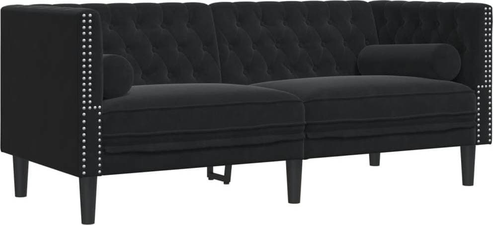 vidaXL 372688 Black Soffa 174cm 2-sits