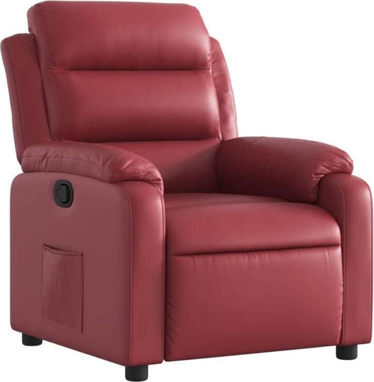 vidaXL Reclinerfåtölj Vinröd Konstläder Fåtölj