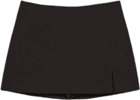 Stradivarius Culottes with Side Slit - Black