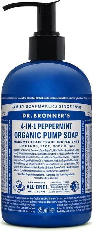 Dr. Bronners Organic Sugar Soap Peppermint 355ml