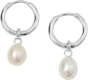 Syster P Treasure Hoops - Silver/Pearls