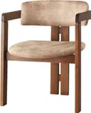 Dellon Armchair Walnut Beige Upholstered Pinnstol