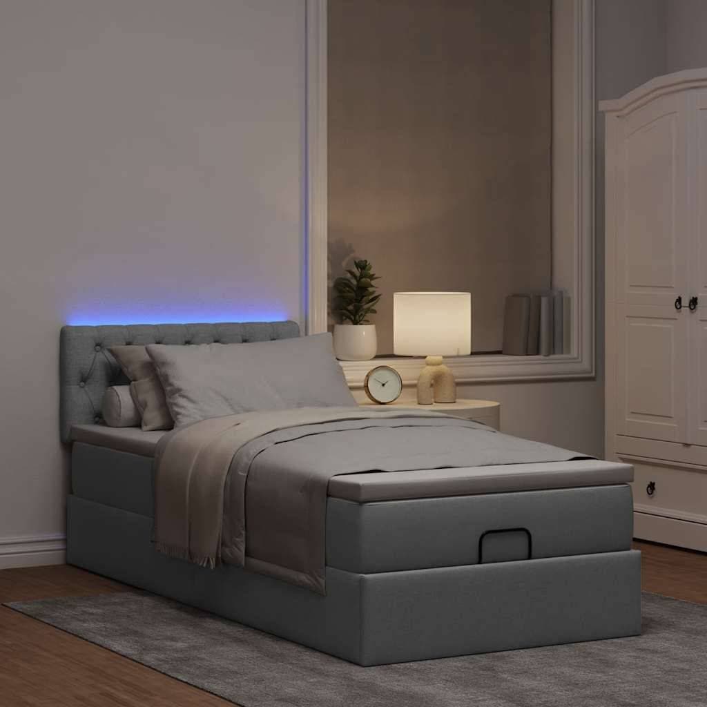 vidaXL Ottoman Säng Med Madrass 90x200 cm Ramsäng