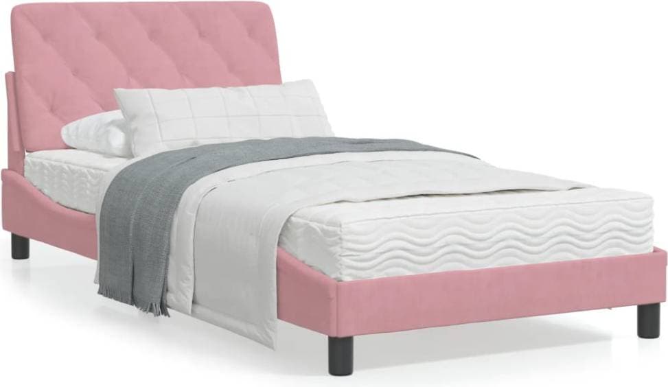 vidaXL Rosa Sammet Ramsäng 105x218cm
