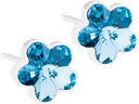 Blomdahl Flower Earring - White/Aquamarine