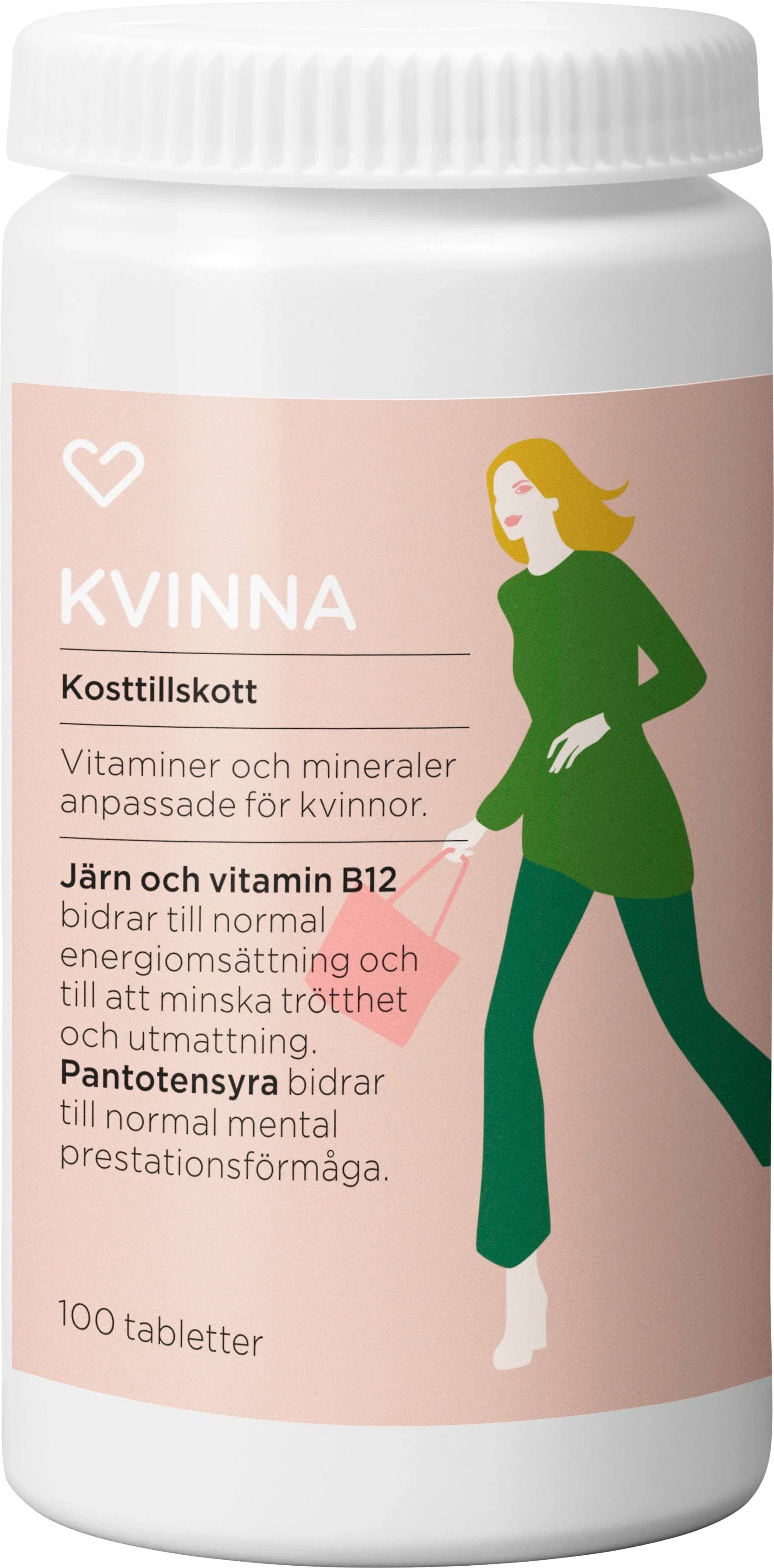 Hjärtats Multivitamin Kvinna Tablett 100st 100 st