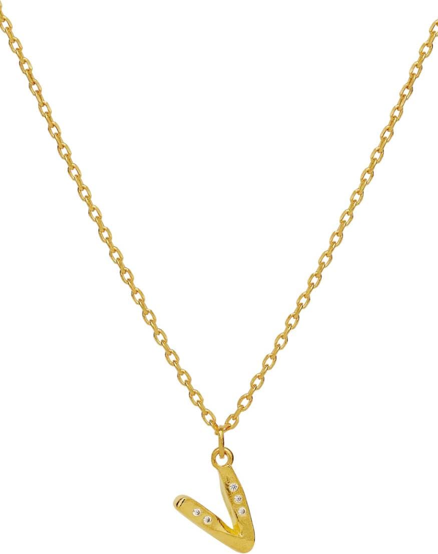 Maanesten Alphabet Necklace V - Guldfärg