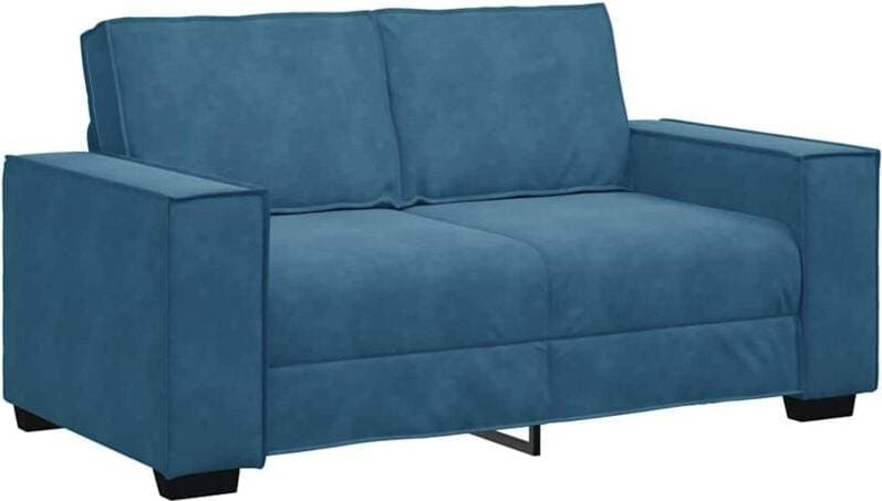 vidaXL 2-Sitssoffa Blå 120 cm Sammet Soffa