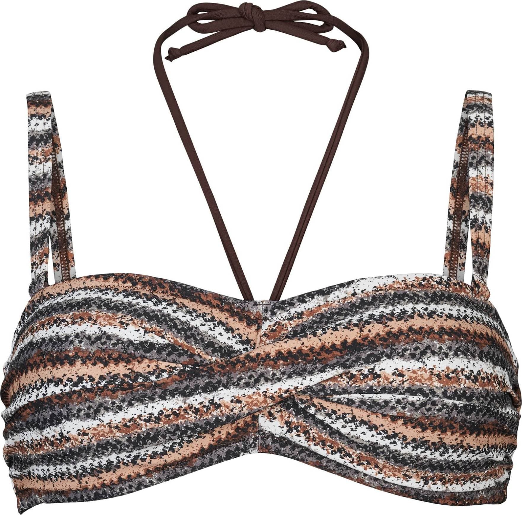Wiki Bandeau Bikini Top - Brown Pattern