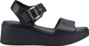 Hush Puppies Beatrix Leather Wedge Sandals - Black