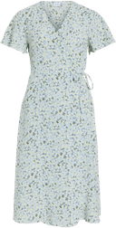 Vila Vilovie Short Sleeved Wrap Dress - Kentucky Blue