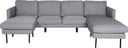 Venture Design Zoom Grey/Black Soffa 260cm 4-sits