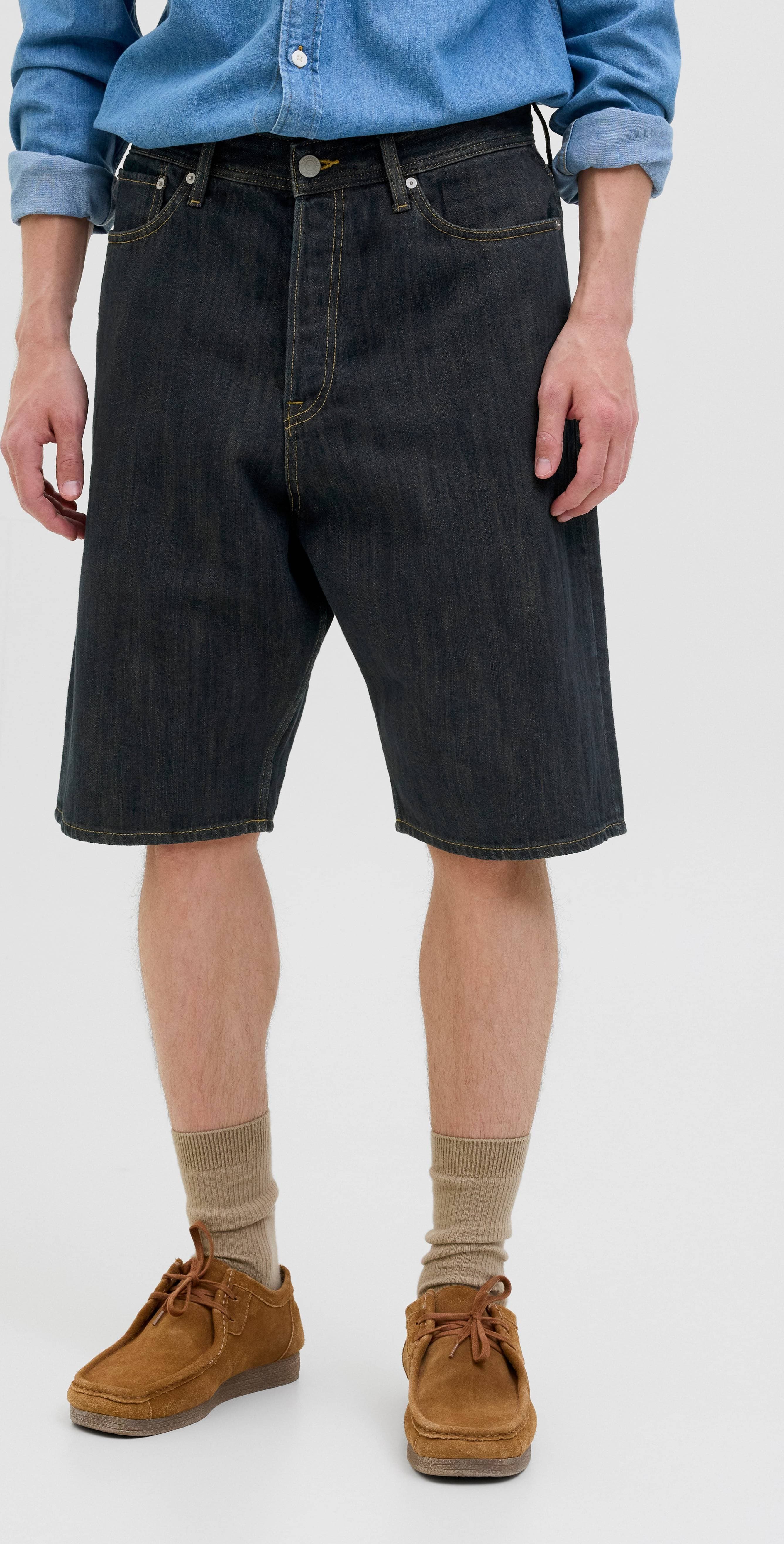 Jack & Jones Iron Tvättade Jeansshorts Blå