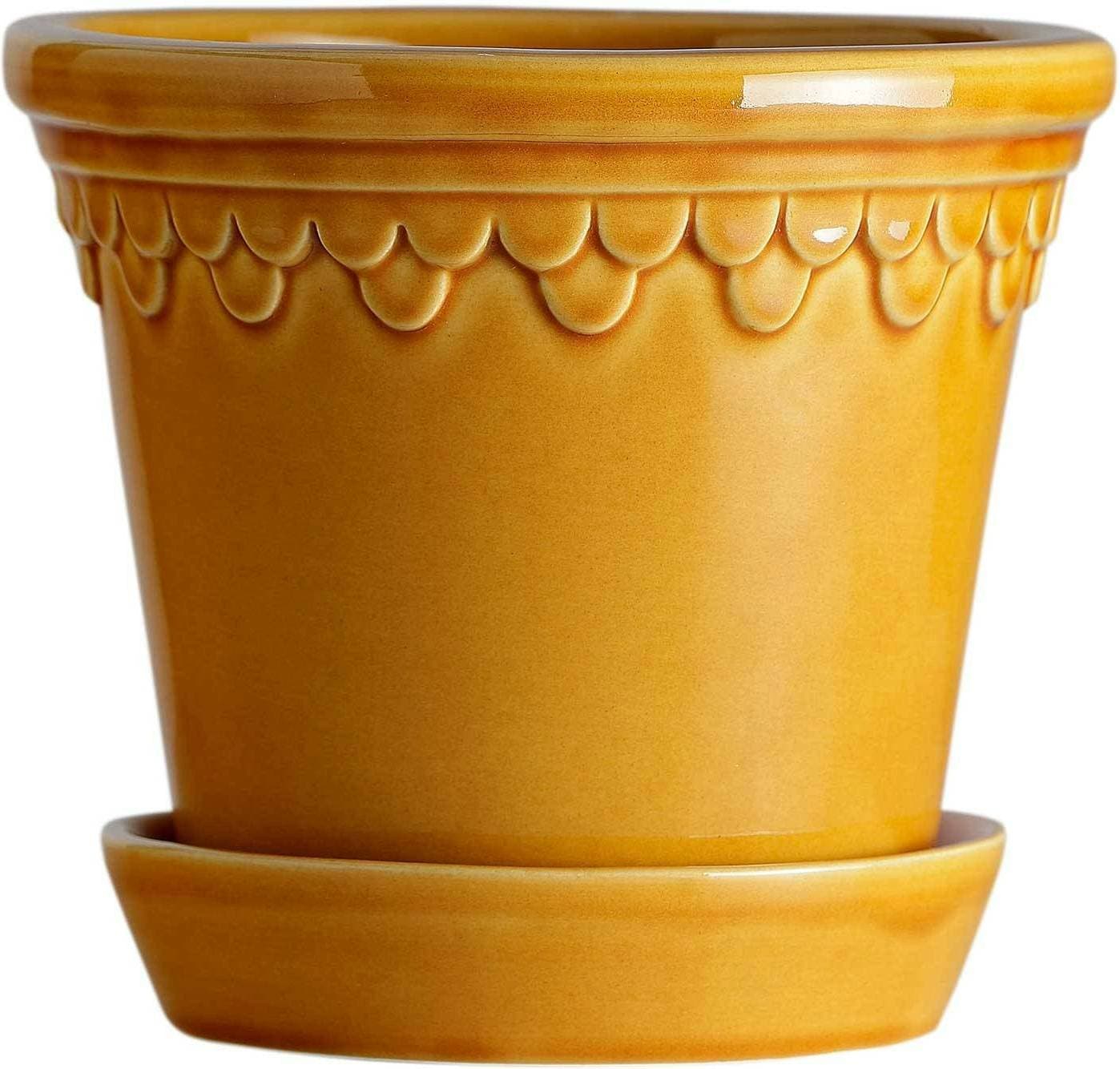 Bergs Potter Köpenhamn Glazed Pot - Gul ∅14cm